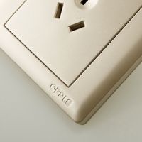 欧普照明 10A安三孔86型电工开关插座面板 金色电源插座三插
