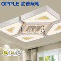 欧普官方商城 led吸顶灯欧式大客厅灯 长方形水晶灯具灯饰 现代简约