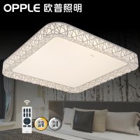 欧普照明 LED客厅吸顶灯 现代简约调光调色长方形送遥控器 月疏影