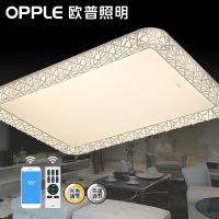 欧普照明 LED客厅吸顶灯 现代简约调光调色长方形送遥控器 月疏影