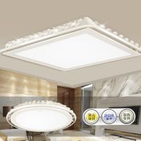 欧普照明客厅主卧室led水晶吸顶灯具 正方形圆形大气温馨调光