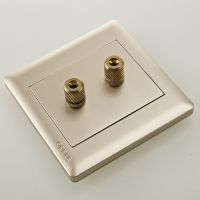 欧普照明 一位音响插座面板 86型金色卡拉OK音响音箱插口插孔插座