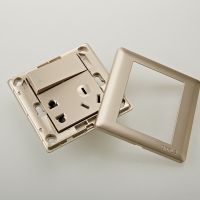 欧普照明 五孔带开关86型插座面板 金色带开关电源插座一开双五孔