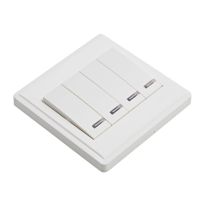 欧普照明 四开双控开关插座面板 86型白色4开双联过道玄关开关