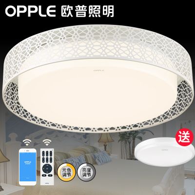 欧普官方商城 卧室灯具 led吸顶灯 镂空铁艺边框灯具安装 阑珊