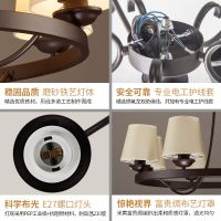 欧普官方商城 美式吊灯 乡村田园复古简约时尚铁艺